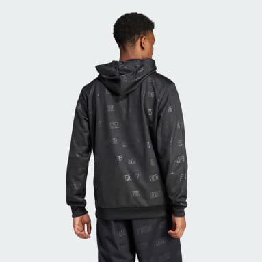 Veste à capuche polaire motif en relief noir Hommes Sportswear