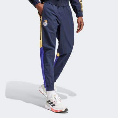 Men Football Blue Real Madrid Woven Track Tracksuit Bottoms