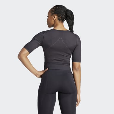 Camiseta Aeroknit Negro Mujer Gimnasio Y Entrenamiento