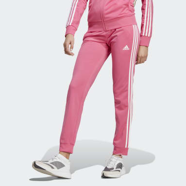 Pantalon de survêtement Primegreen Essentials Warm-Up Slim Tapered 3-Stripes Rose Femmes Sportswear