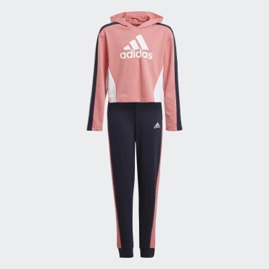 Agasalho Colorblock Crop Top Rosa Meninas Sportswear