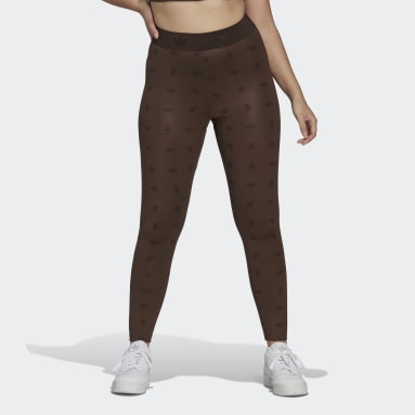 Ženy Originals hnědá Legíny 7/8 High Waist Allover Print