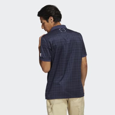 남성 Golf Blue 아디크로스 플래드 폴로 셔츠