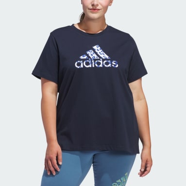 Women's Sportswear Blue Animal Print Graphic Tee (Plus Size)