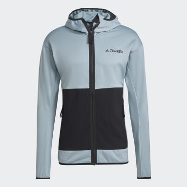 Chaqueta de Senderismo Terrex Liviana con Capucha Tech Felpa Gris Hombre TERREX