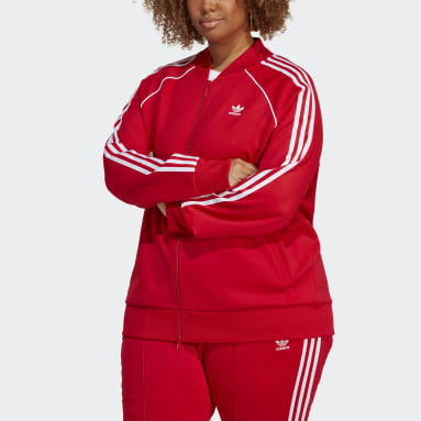 Kvinder Originals Rød Adicolor Classics SST Plus Size træningsjakke