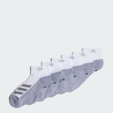 Children Training White Cushioned Angle Stripe Low-Cut Socks 6 Pairs