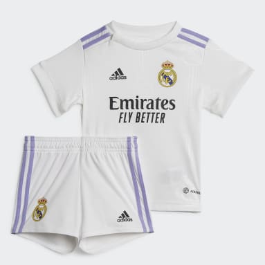 Equipamento Principal 22/23 do Real Madrid para Bebé Branco Criança Futebol