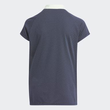 Polo Micro Dot Zip Enfants Bleu Adolescents 8-16 Years Golf