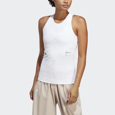 Musculosa de Entrenamiento Exercise Snacking Acanalada Blanco Mujer Training