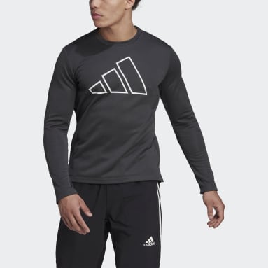 Men Gym & Training Black Train Icons 3 Bar Logo Training Crew Sweatshirt