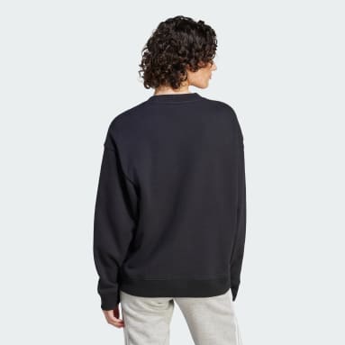 Sudadera Cuello Redondo Trifolio Negro Mujer Originals