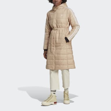 Women Lifestyle Beige 후디드 프리미엄 롱 슬림 재킷