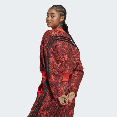 Sudadera Future Icons 3 bandas Rojo Mujer Sportswear