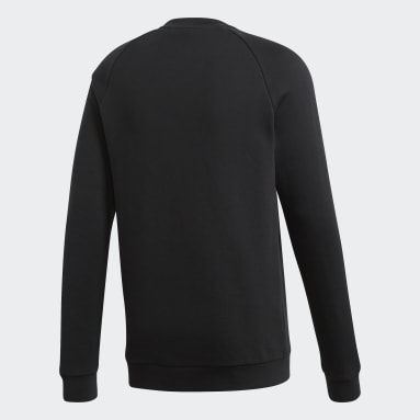 Men Originals Black Trefoil Warm-Up Crew Sweatshirt