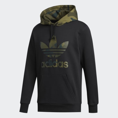 Muži Originals čierna Mikina s kapucňou Camouflage