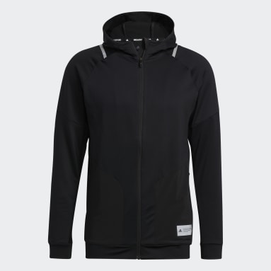 Polera con Capucha Train to Peak HIIT con Cierre Frontal Negro Hombre Training