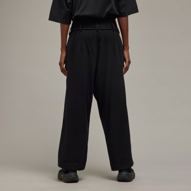Women y_3 Black Y-3 울 플란넬 와이드 레그 팬츠