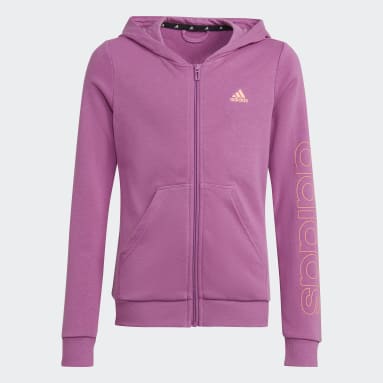 Girls Sportswear Lilla adidas Essentials Full-Zip hættetrøje