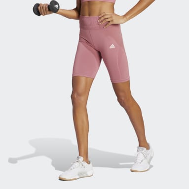 Mallas Cortas de Entrenamiento sin Costuras Rosa Mujer Training