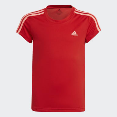 Girls Lifestyle Red 3-STRIPES TEE