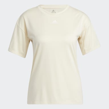 Women Training Beige Training 3-Stripes AEROREADY Tee