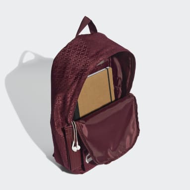 Women Originals Burgundy Trefoil Jacquard Monogram Backpack