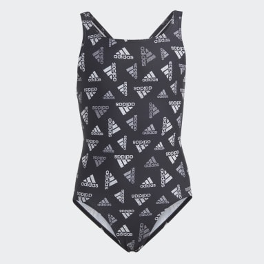 Girls Sportswear Sort Logo badedragt