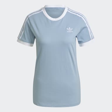 Polera Adicolor Classics 3 Tiras Azul Mujer Originals