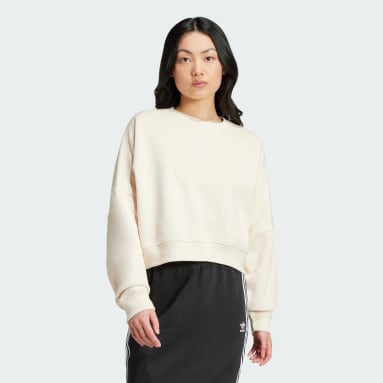 Adidas white sweater women's best sale