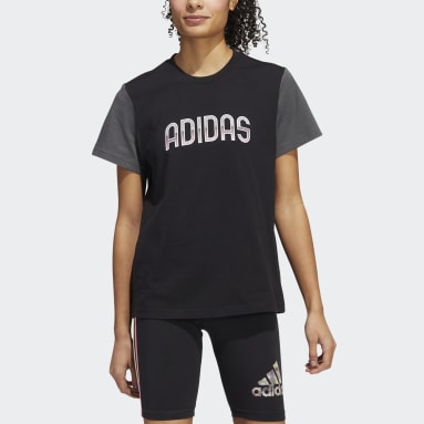 T-shirt Colorblock Graphic Noir Femmes Sportswear