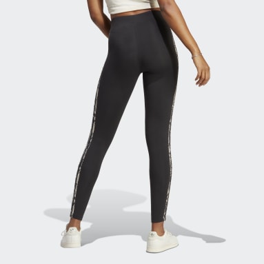 Frauen Originals 3-Streifen Print Leggings Schwarz