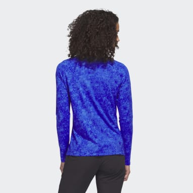 Women's Golf Blue Ultimate365 Tour Long Sleeve Printed Golf Shirt