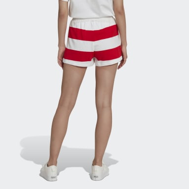 Frauen Originals Mid Waist Striped Shorts Rot