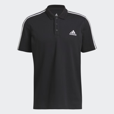 Männer Sportswear AEROREADY Essentials Piqué Embroidered Small Logo 3-Streifen Poloshirt Schwarz