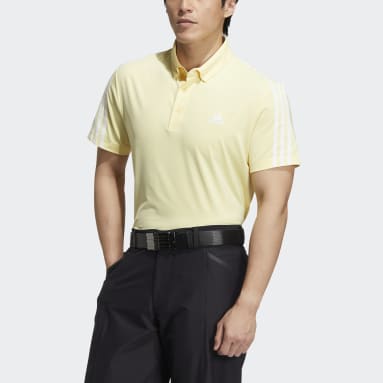 Men Golf Yellow AEROREADY 3-Stripes Polo Shirt
