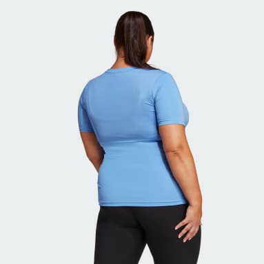 T-shirt da allenamento Techfit Short Sleeve (Curvy) Blu Donna Fitness & Training