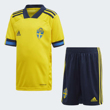 Kinder Fußball Schweden Mini-Heimausrüstung Gelb