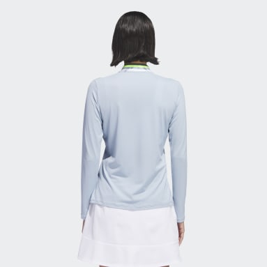 Women Golf Blue Ultimate365 Tour Long Sleeve Mock Polo Shirt