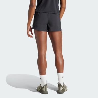 Women's Training Black Pacer Training 3-Stripes Woven High-Rise Shorts