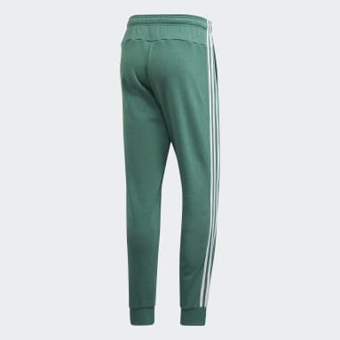 Spodnie Essentials 3-Stripes Tapered Cuffed Zielony