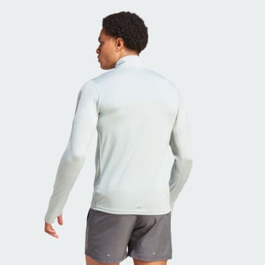 Sweat-shirt à manches longues 1/4 Own the Run gris Hommes Course