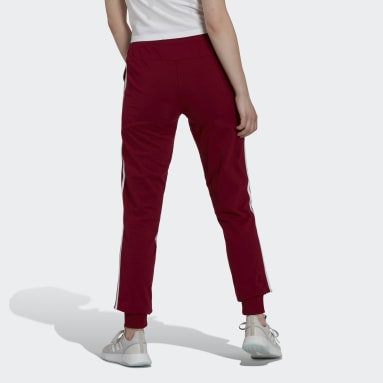 Pantalón Essentials 3 Tiras Tejido Jersey Granate Mujer Sportswear