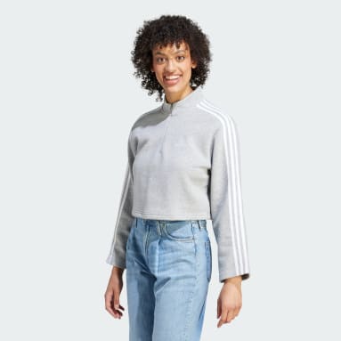 Essentials 3-Stripes Fleece Quarter-Zip Sweatshirt