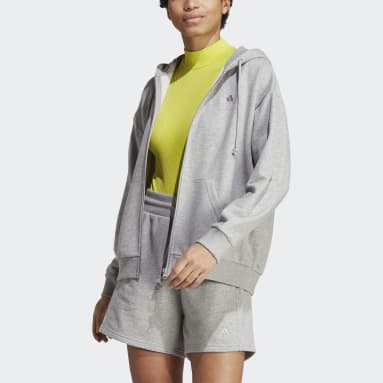 Buzo con capucha SZN Felpa Francesa Holgado con Cierre Frontal Gris Mujer Sportswear