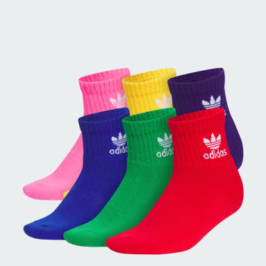 AdidasChildren Originals Pink Trefoil Quarter Socks 6 Pairs