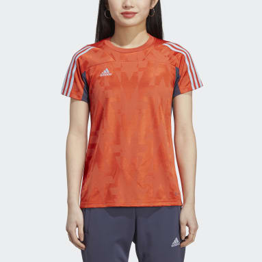 Women Football Red Tiro Short Sleeve Jersey