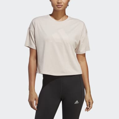 Frauen Fitness & Training Train Icons 3 Bar Logo T-Shirt Braun