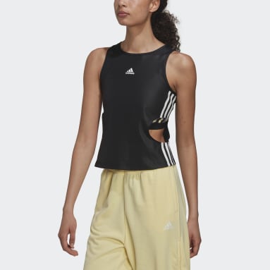 Camiseta Sin Mangas Hyperglam Ajuste Ceñido con Recortes Negro Mujer Training