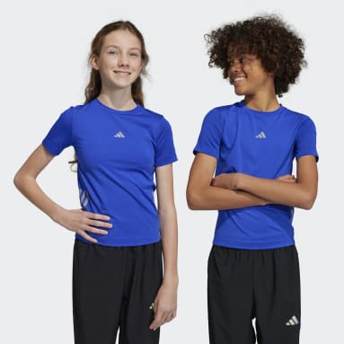 T-shirt AEROREADY 3-Stripes Bleu Enfants Running